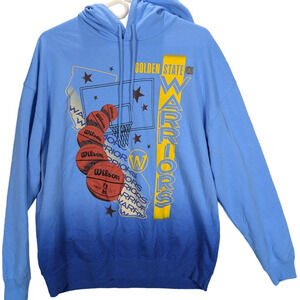 Golden State Warriors Hoodie Mens Medium Basketball Blue Fleece Ombre NBA